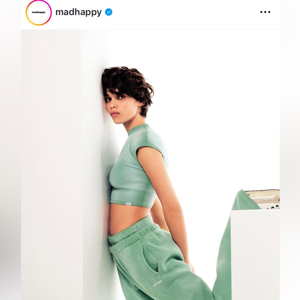 Madhappy Ribbed baby tee Mint Green